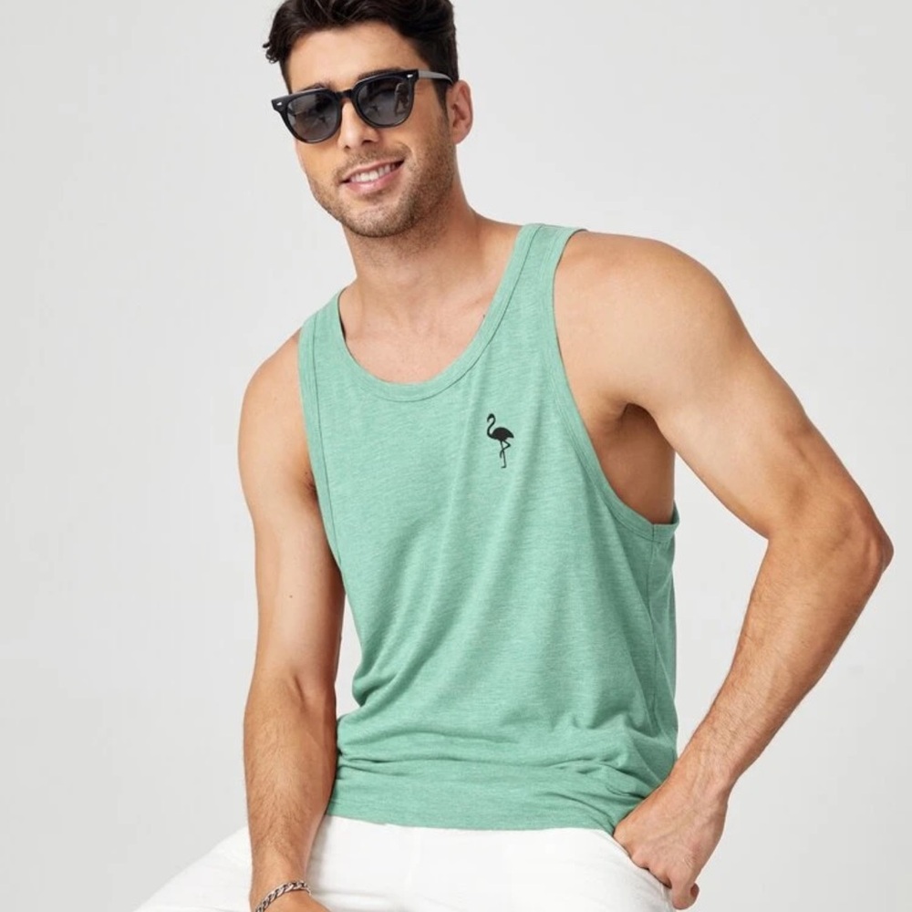 Manfinity Men Flamingo Print Tank Top